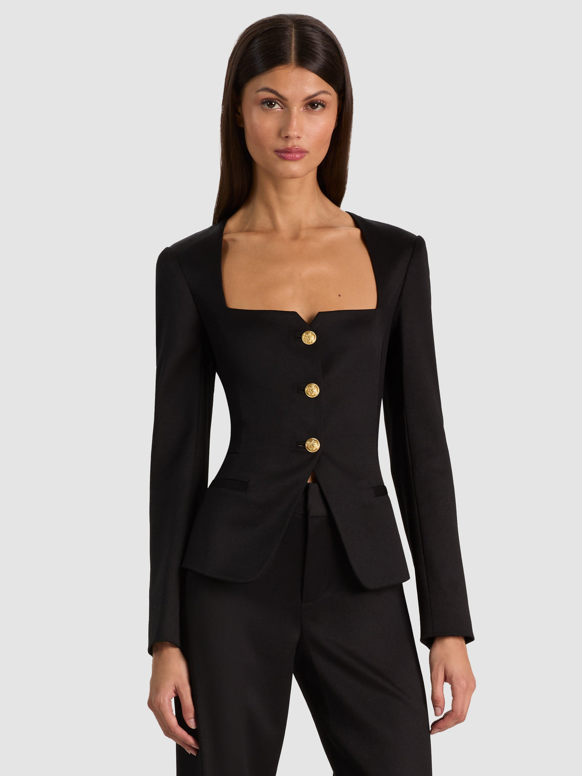 TRISHA OPEN NK FITTED CUTAWAY JACKET