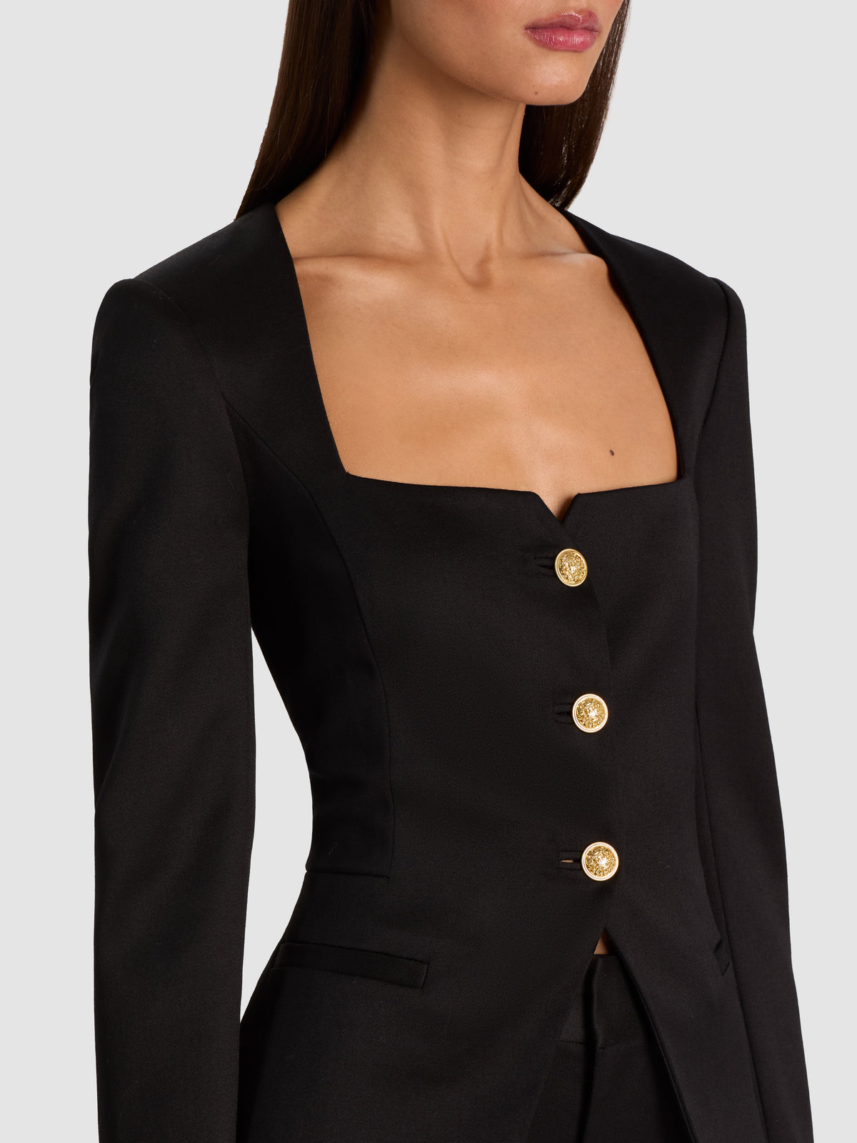 TRISHA FITTED JACKET - BLACK