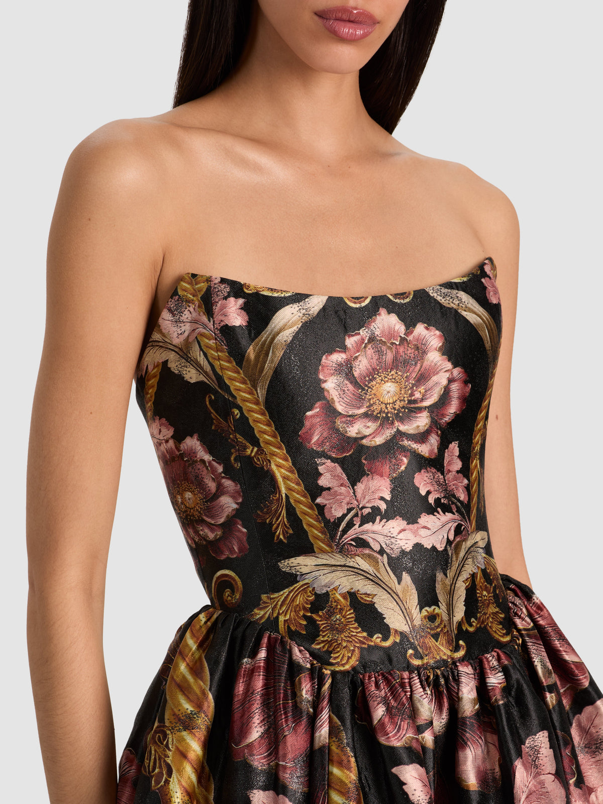 HELENA STRAPLESS MINI DRESS - NOIR ELEGANCE BLUSH